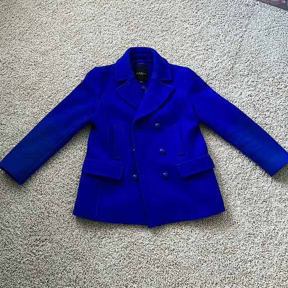 🎉HP 8X🎉Talbots Petite 6P Cobalt Blue Womens Double Breasted Pea Coat - Picture 5 of 8